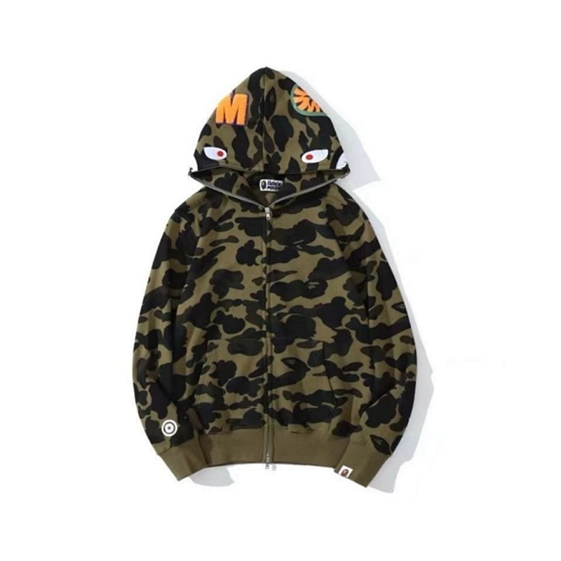 BAPE Single Hood Pink Blue Hoodie Style 2367