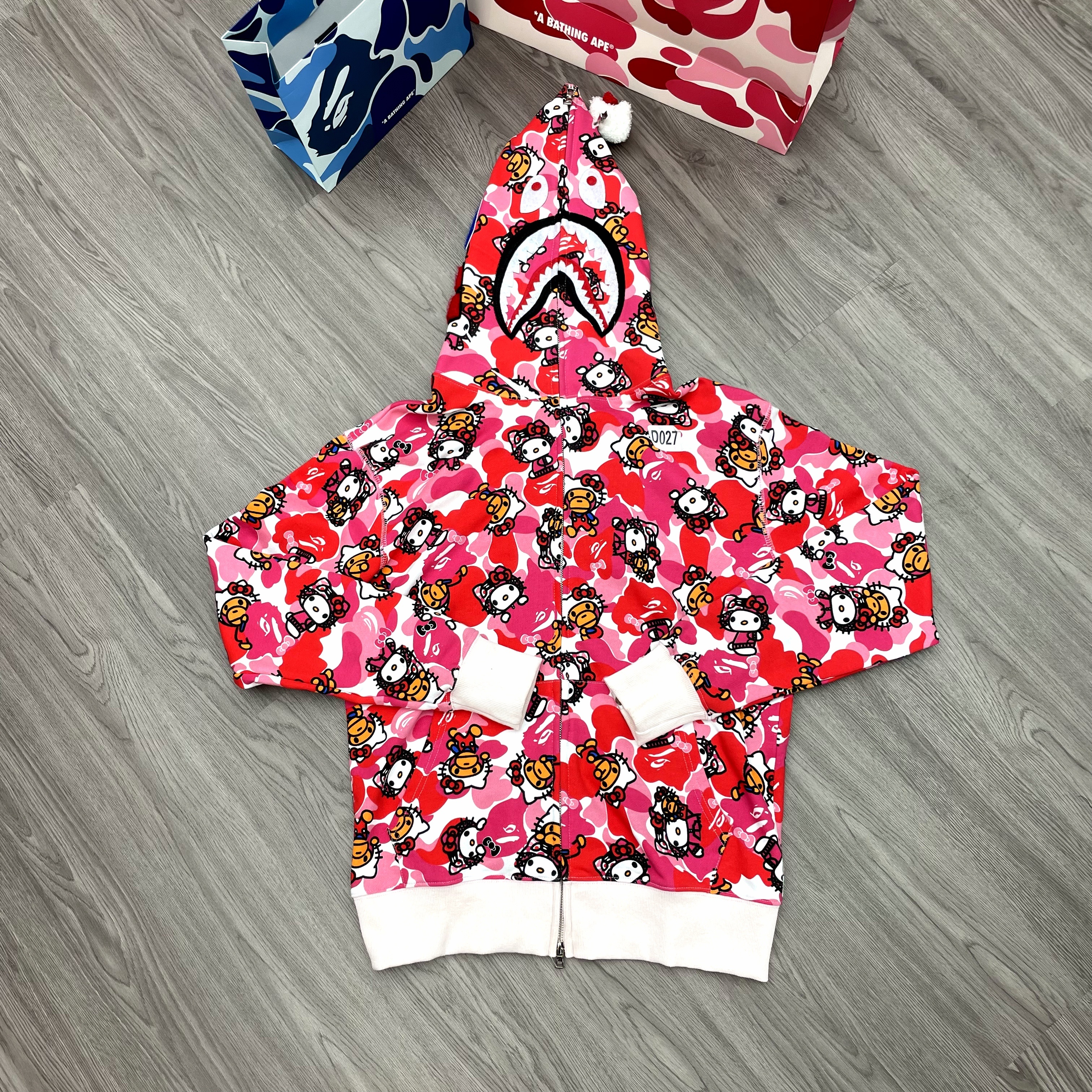 BAPE Single Hood Pink Hoodie Style 2390