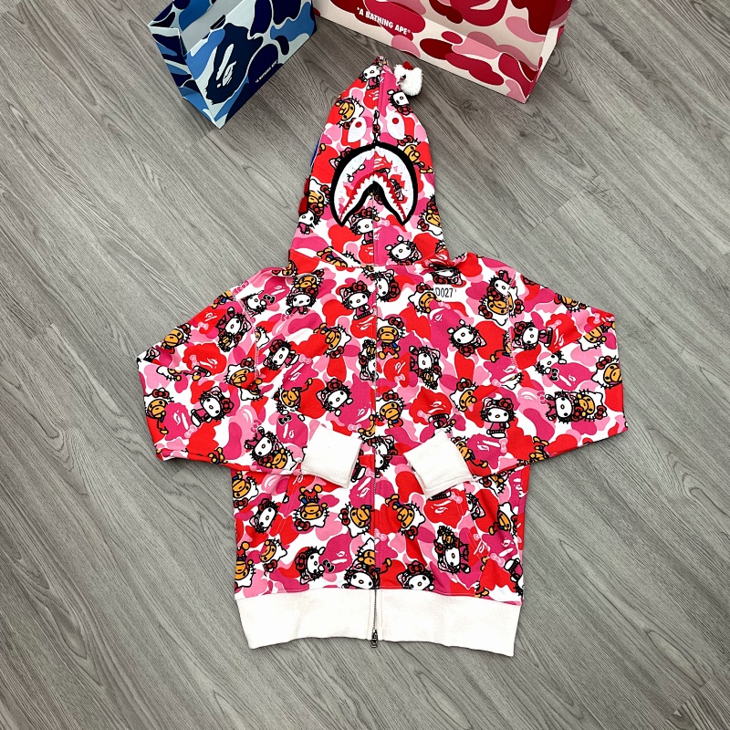 BAPE Single Hood Pink Hoodie Style 2390