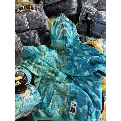 BAPE Van Gogh Single Hood Blue Hoodie Style 23977 02