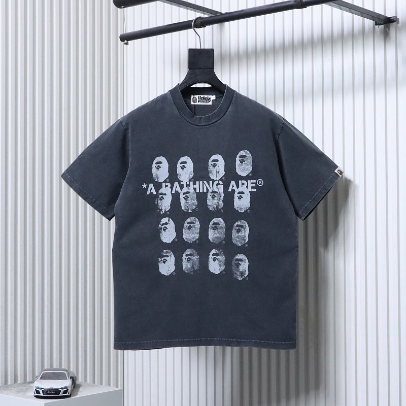 BAPE Washed Ape Head Short Sleeve T-Shirt Style 1