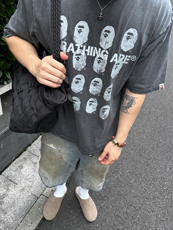 BAPE Washed Ape Head Short Sleeve T-Shirt Style 1