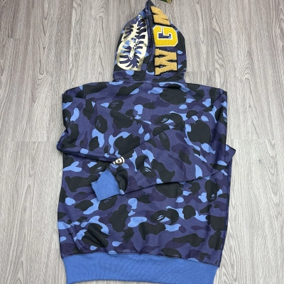 BAPE Year of the Dragon Double Hood Blue Hoodie Style 6959 01