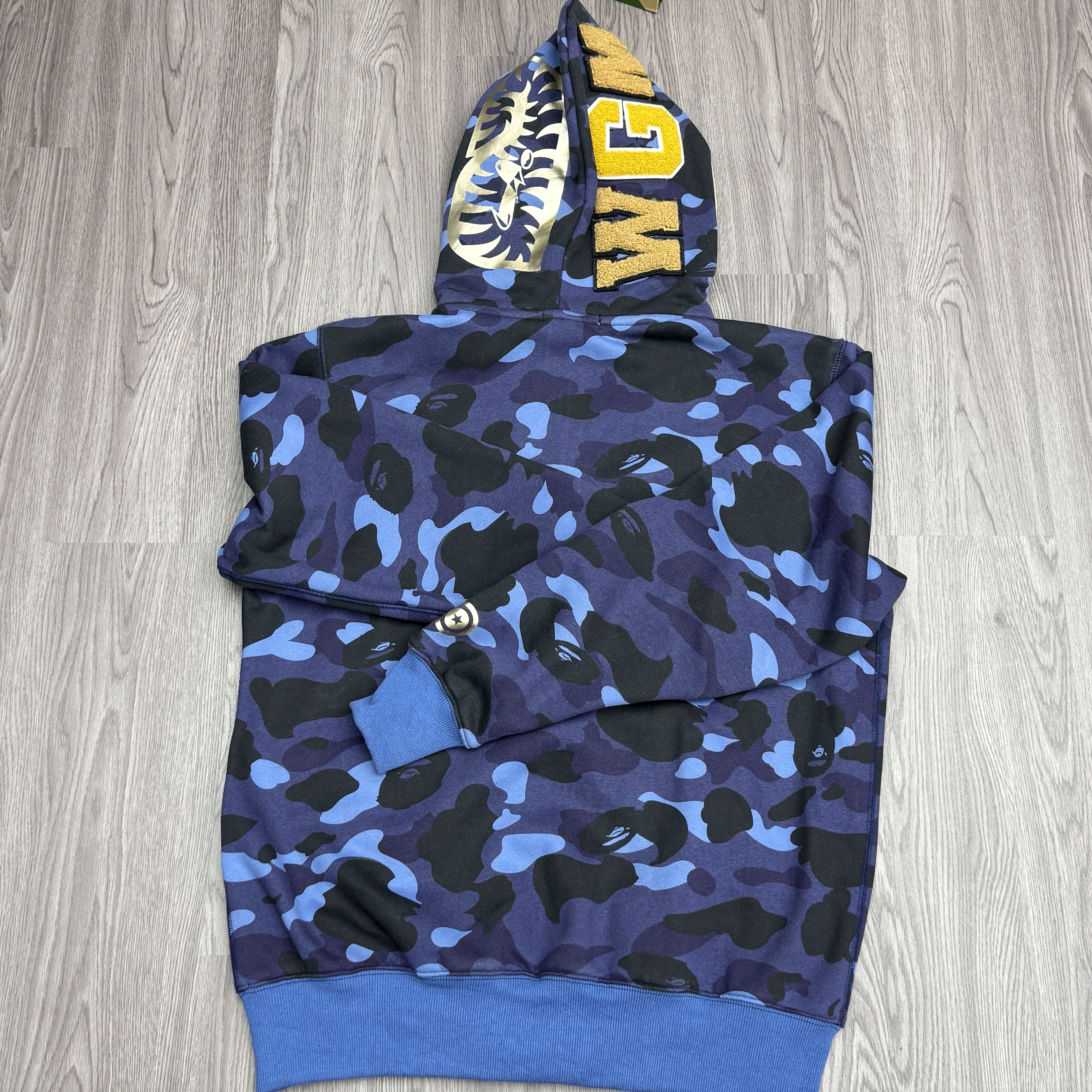 BAPE Year of the Dragon Double Hood Blue Hoodie Style 6959