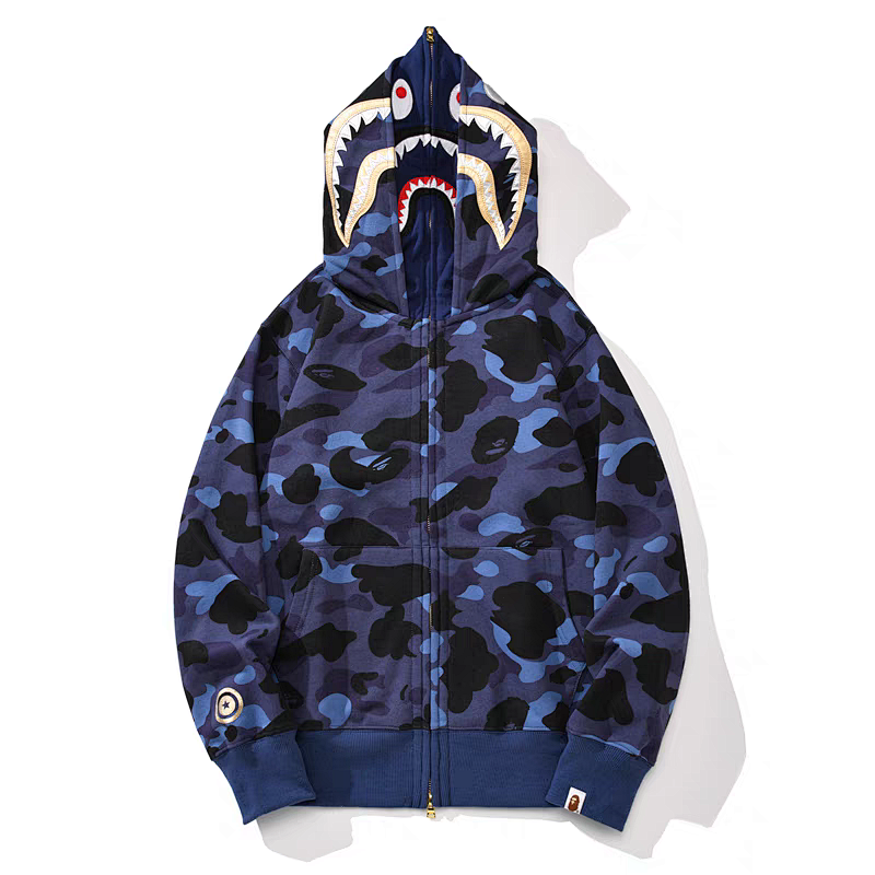 BAPE Year of the Dragon Double Hood Blue Red Hoodie Style 6959