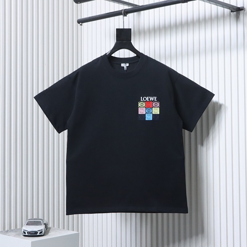 Loewe 2026SS Nine-Grid Embroidered Logo Unisex Short Sleeve T-Shirt -1