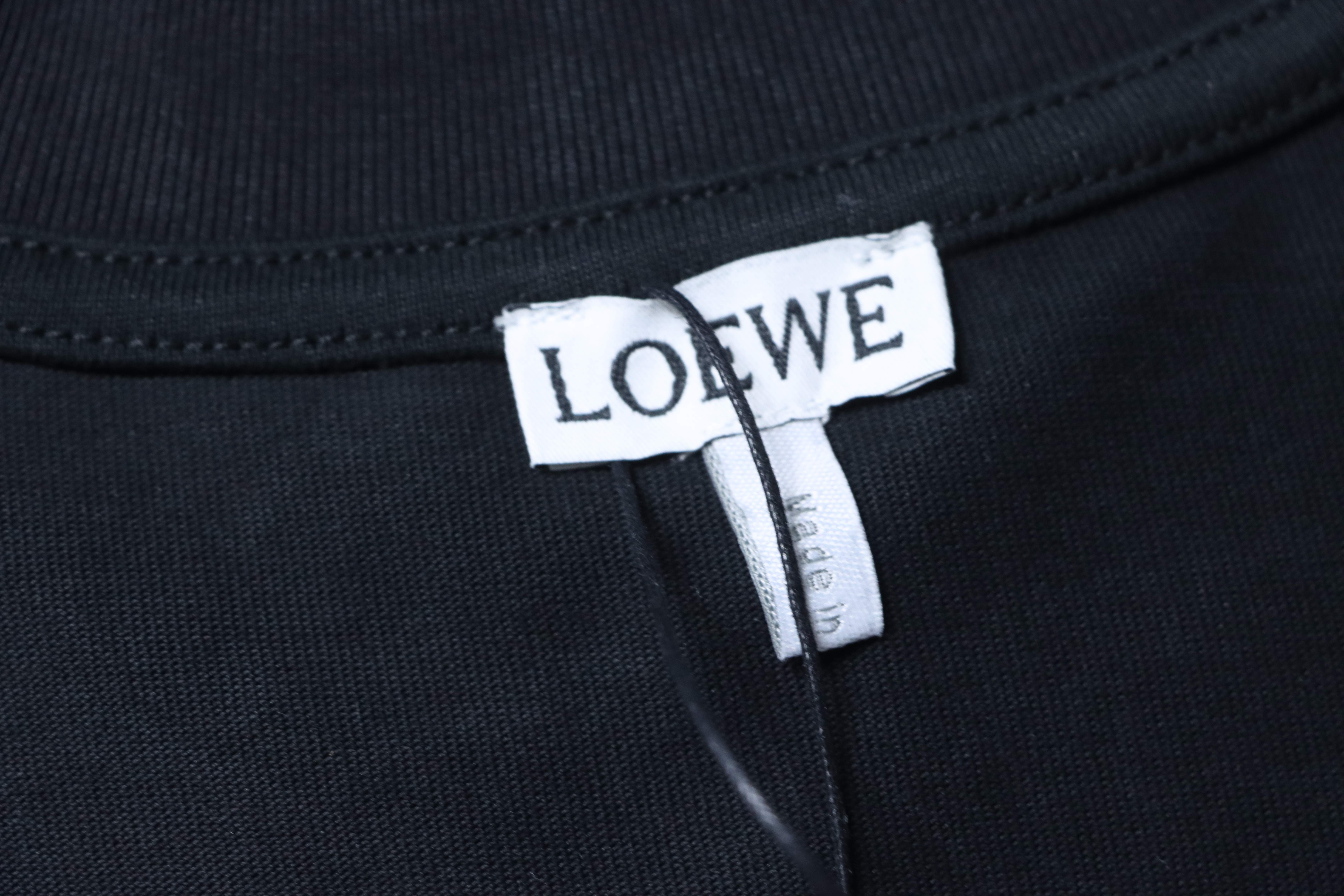Loewe 2026SS Nine-Grid Embroidered Logo Unisex Short Sleeve T-Shirt -1