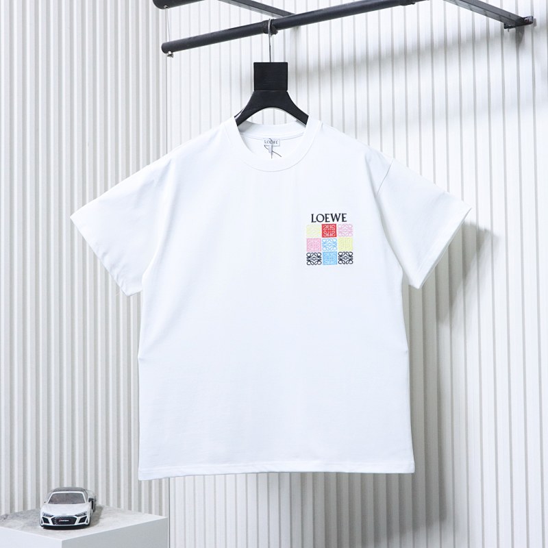 Loewe 2026SS Nine-Grid Embroidered Logo Unisex Short Sleeve T-Shirt -2