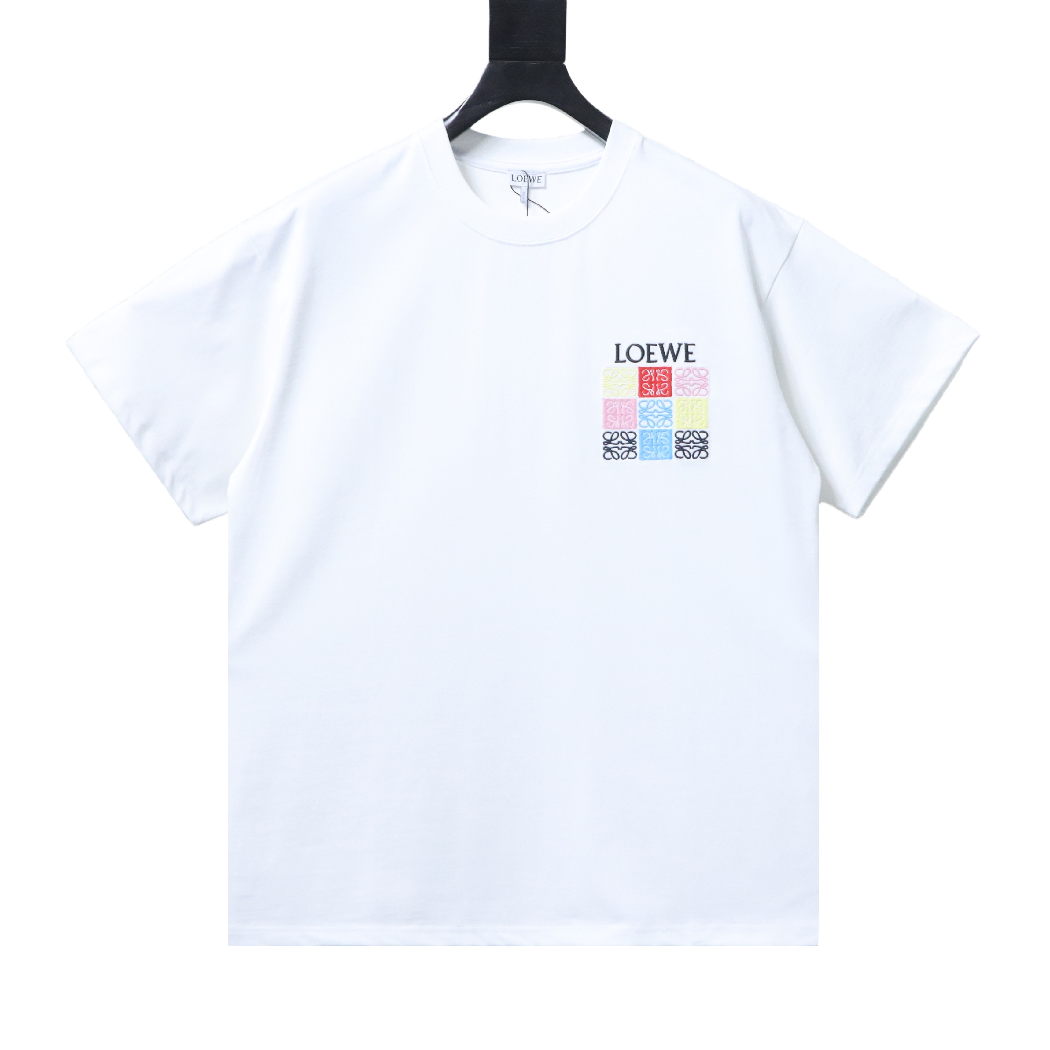 Loewe 2026SS Nine-Grid Embroidered Logo Unisex Short Sleeve T-Shirt -2