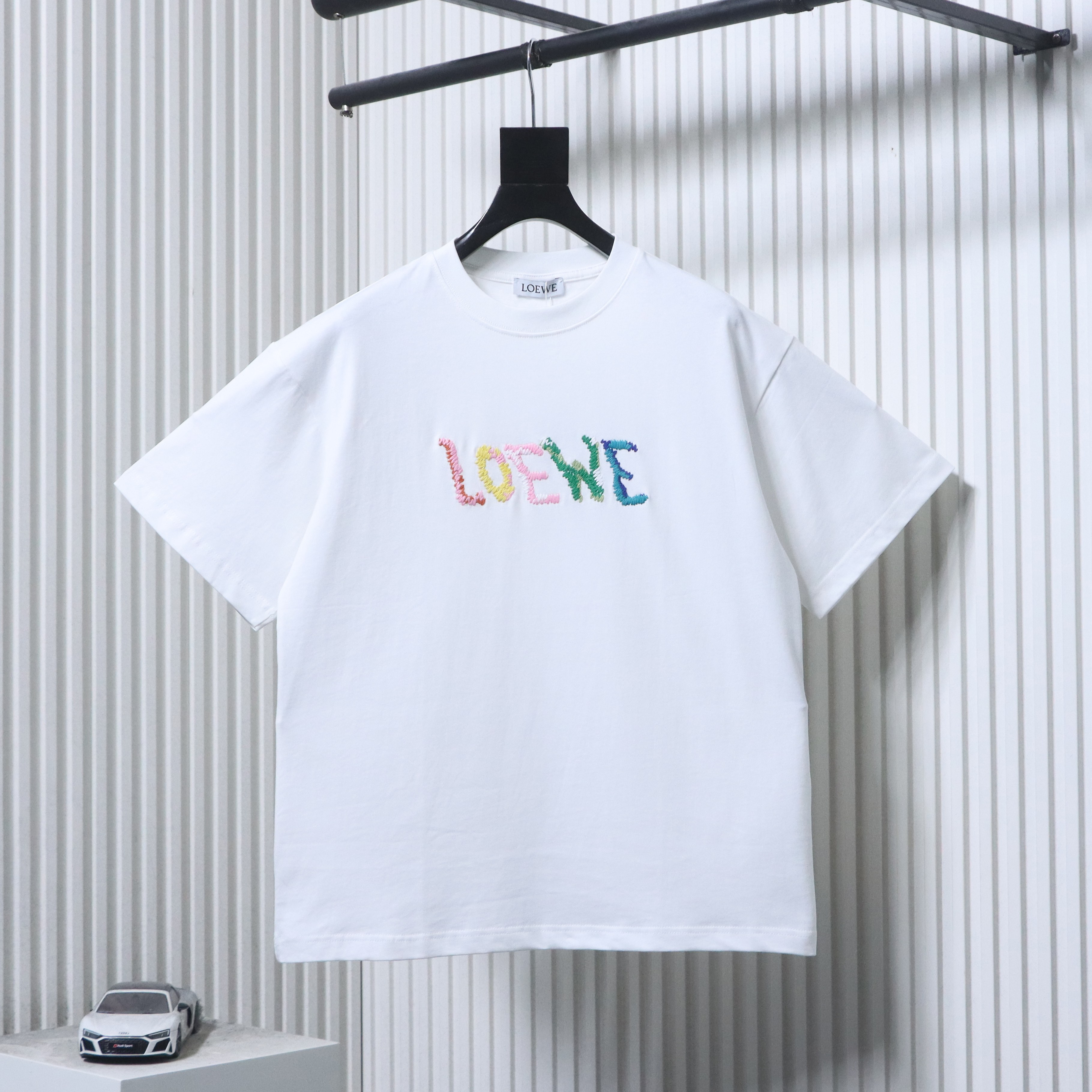 Loewe 24SS Rainbow Letter Embroidered Short Sleeve T-Shirt -1