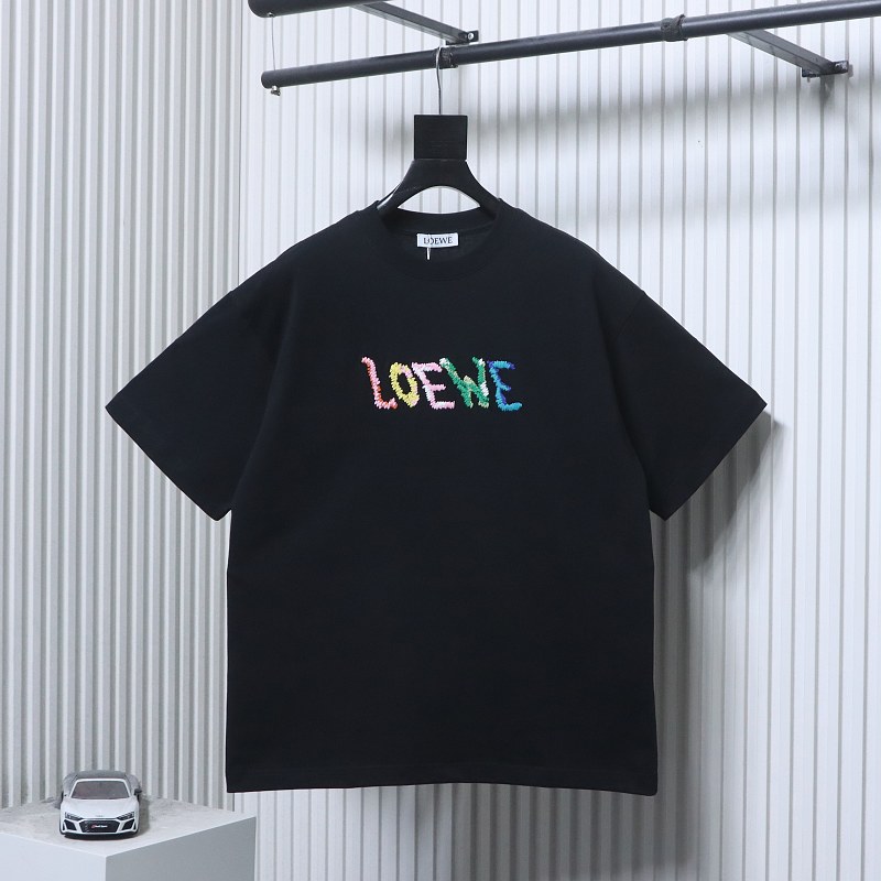Loewe 24SS Rainbow Letter Embroidered Short Sleeve T-Shirt -2