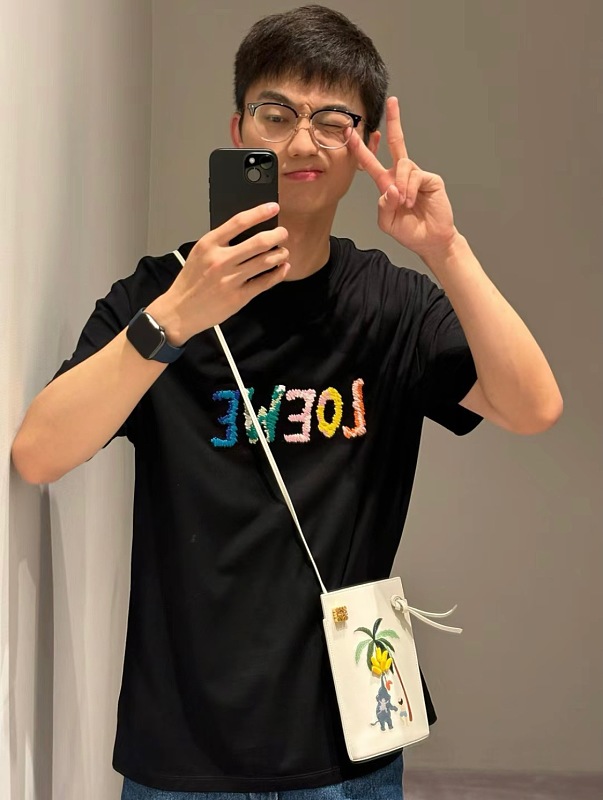 Loewe 24SS Rainbow Letter Embroidered Short Sleeve T-Shirt -2
