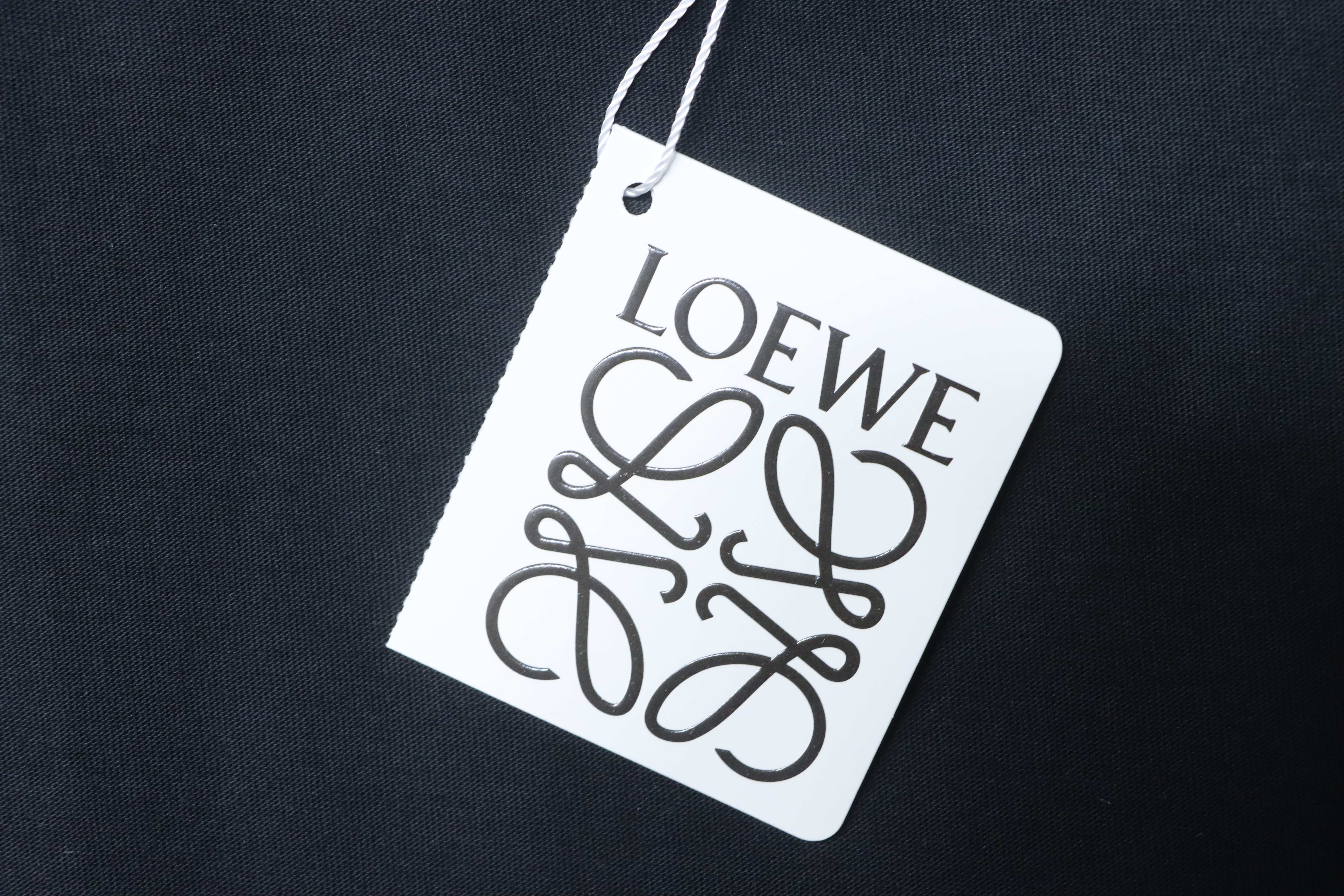 Loewe 24SS Semi Hand-Drawn Graffiti Embroidered Logo Short Sleeve T-Shirt -1