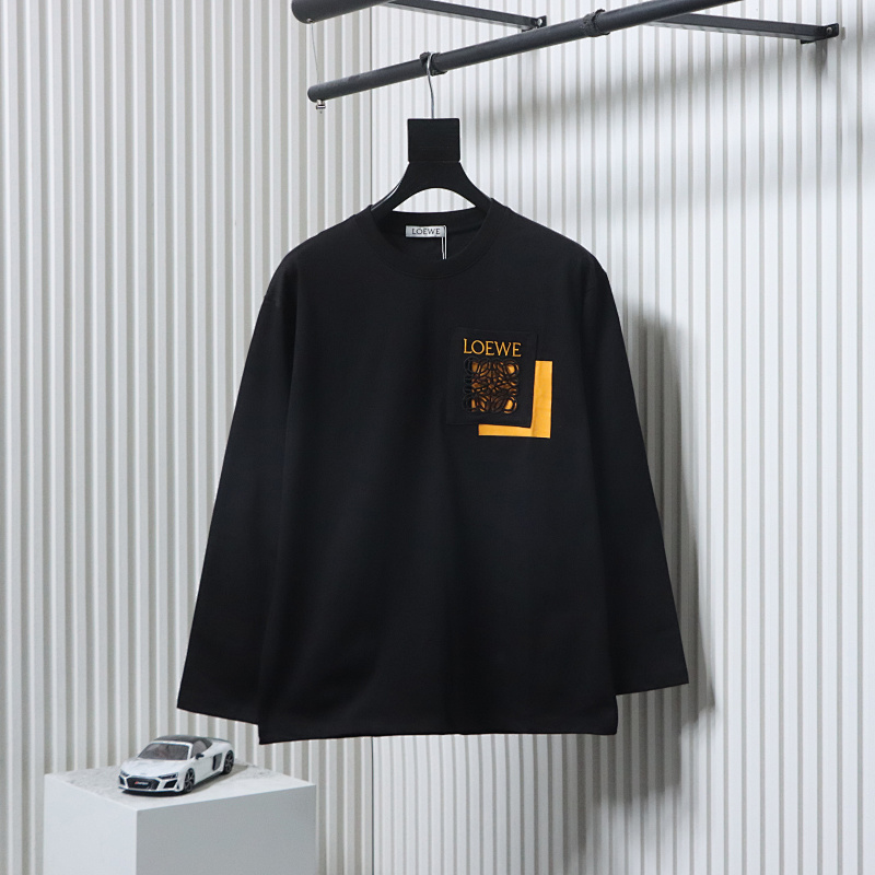 Loewe 25FW Cutout Logo Overlap Pocket Long Sleeve T-Shirt -2