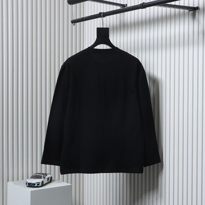 Loewe 25FW Cutout Logo Overlap Pocket Long Sleeve T-Shirt -2