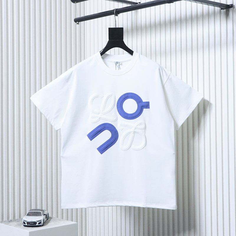 Loewe 25SS Suede Puff Print Logo Short Sleeve T-Shirt -1