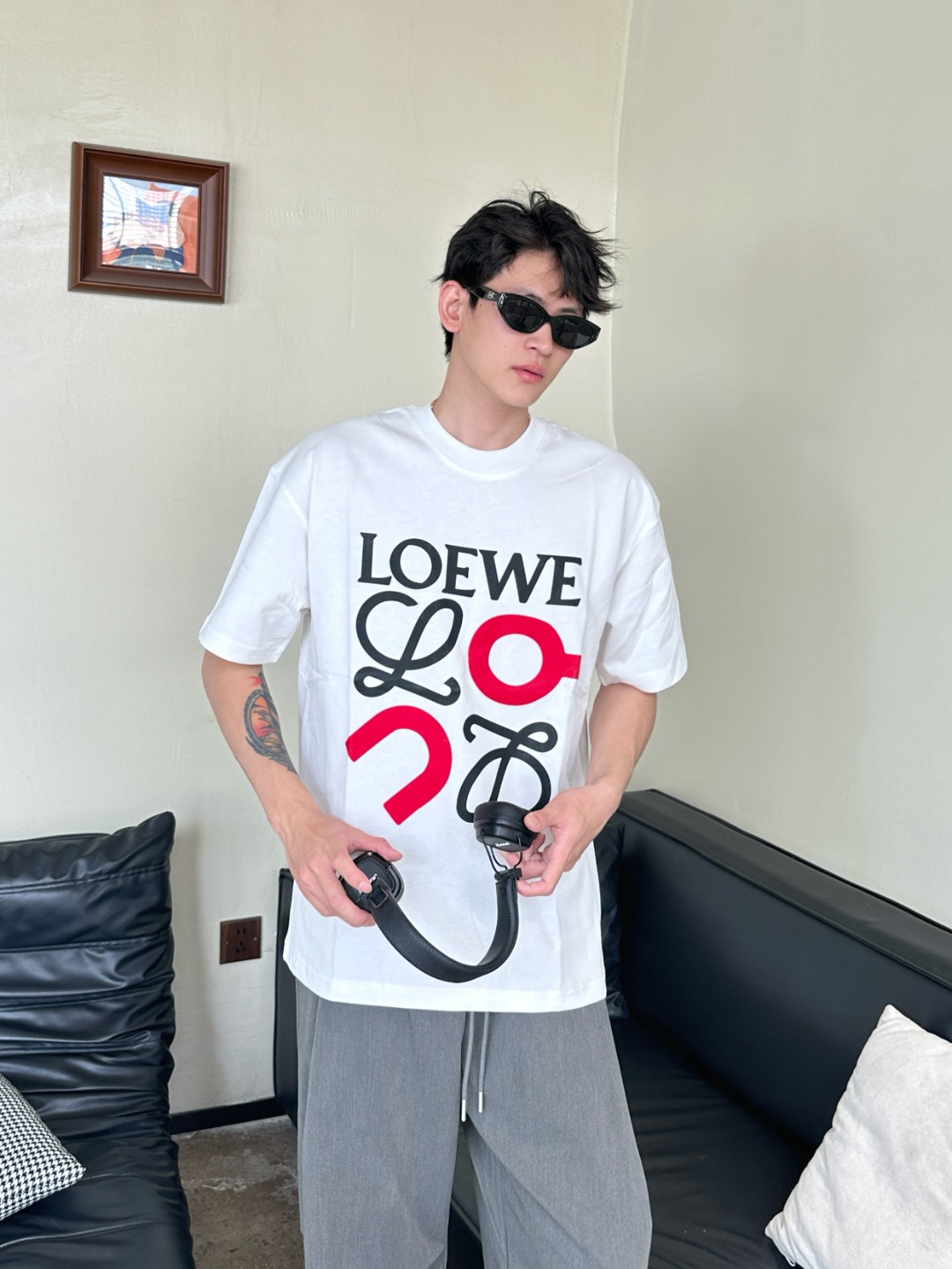 Loewe 25SS x On Collaboration Print Short Sleeve T-Shirt -2