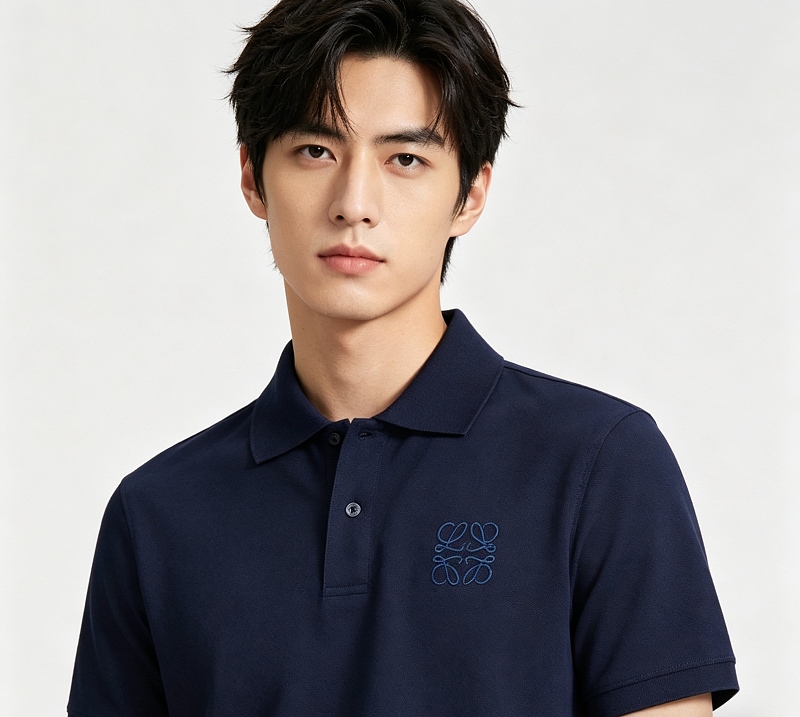 Loewe 26SS Classic Embroidered Logo Short Sleeve Polo Shirt -1