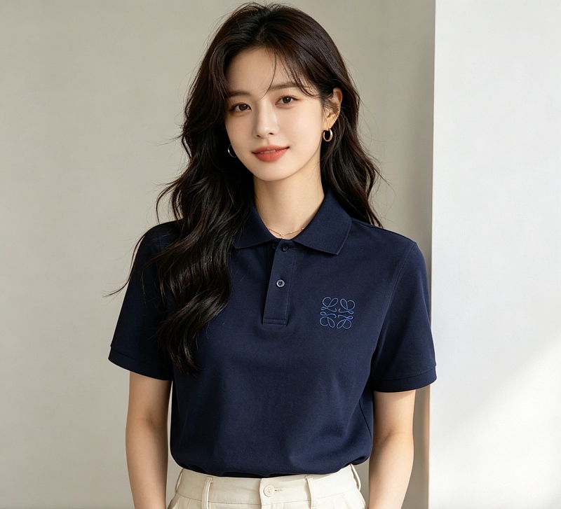 Loewe 26SS Classic Embroidered Logo Short Sleeve Polo Shirt -1