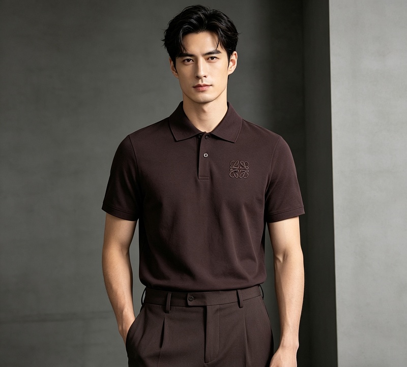 Loewe 26SS Classic Embroidered Logo Short Sleeve Polo Shirt -2