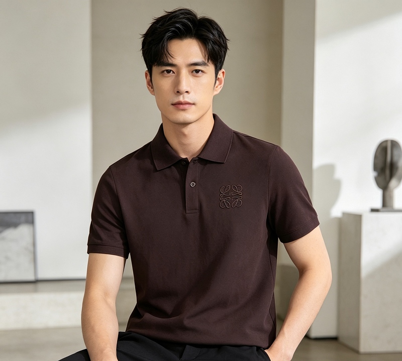 Loewe 26SS Classic Embroidered Logo Short Sleeve Polo Shirt -2