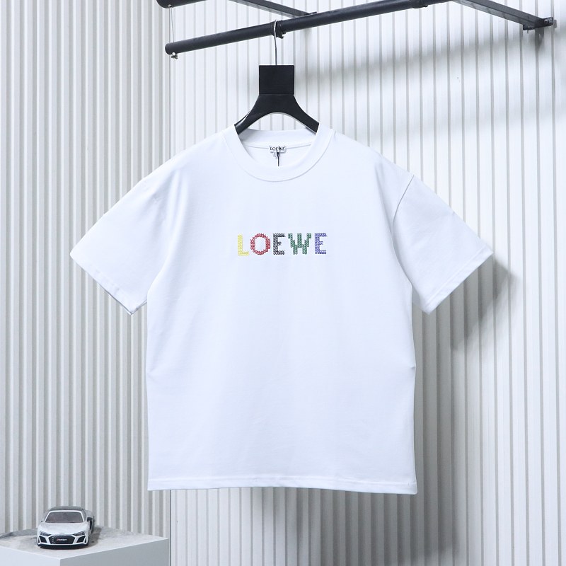 Loewe 26SS Colorful Logo Embroidered Short Sleeve T-Shirt -1