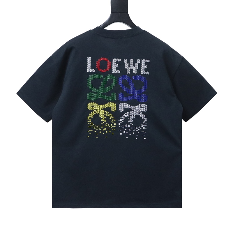 Loewe 26SS Colorful Logo Embroidered Short Sleeve T-Shirt -2