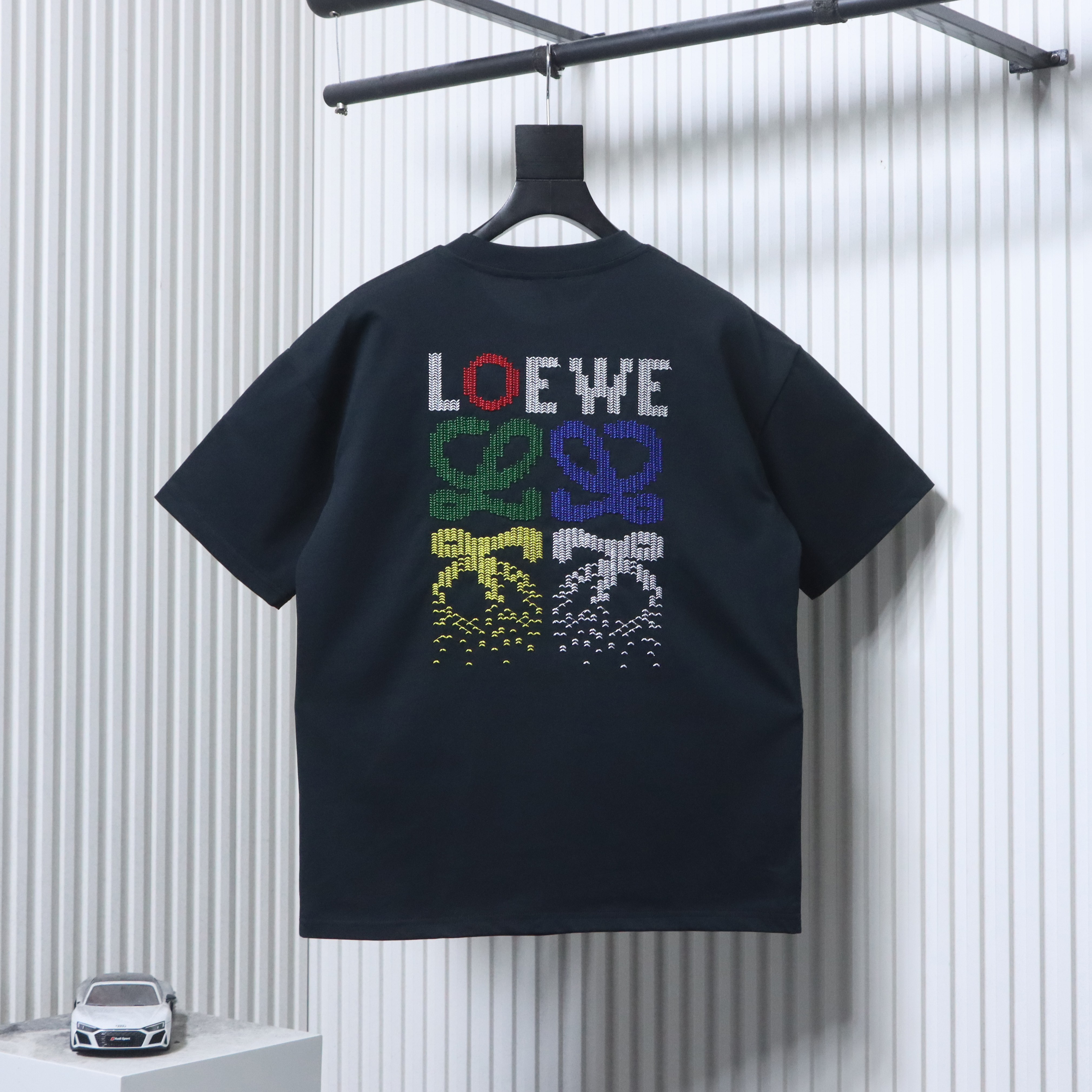 Loewe 26SS Colorful Logo Embroidered Short Sleeve T-Shirt -2