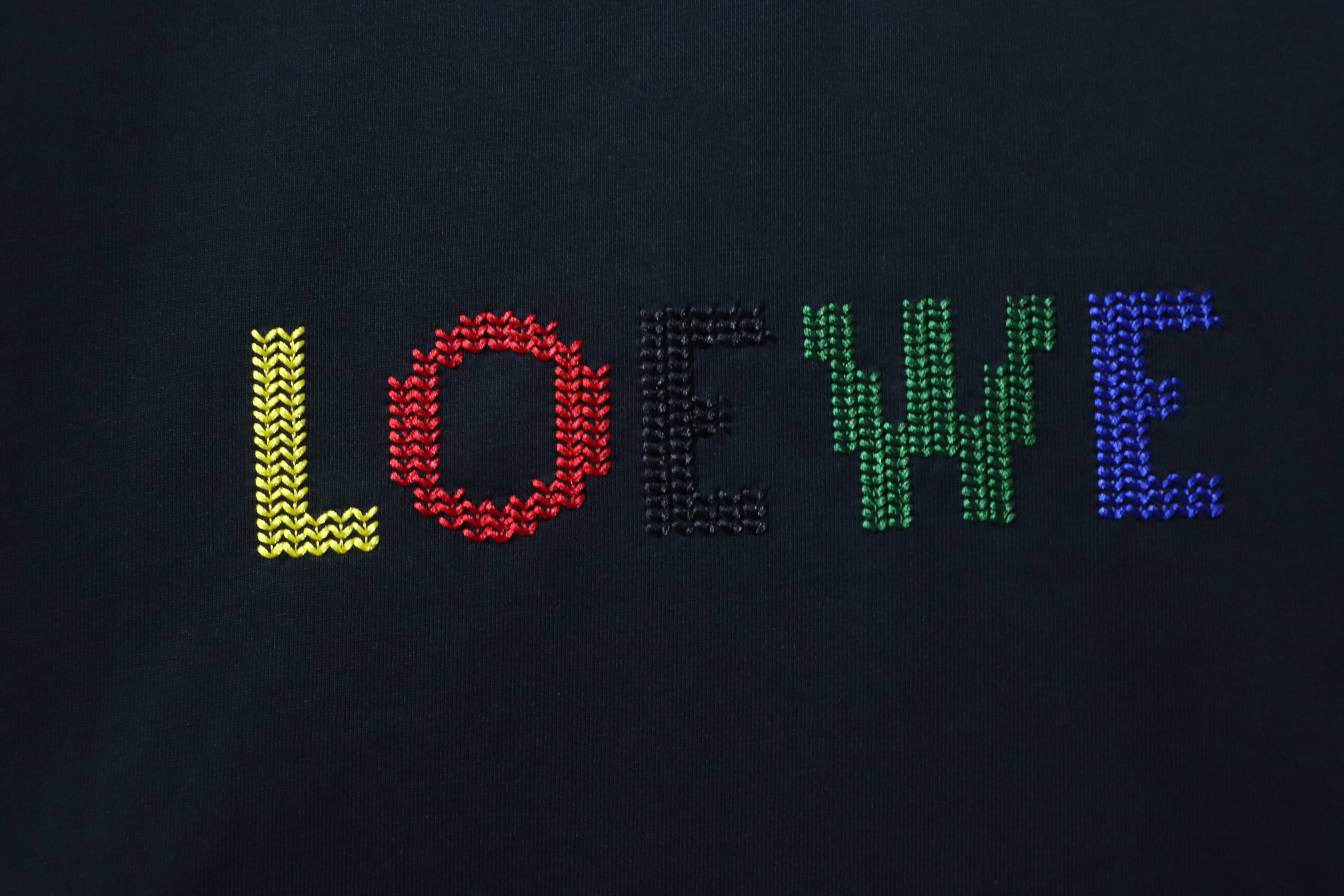 Loewe 26SS Colorful Logo Embroidered Short Sleeve T-Shirt -2