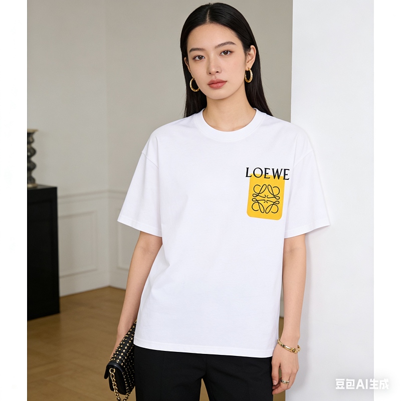 Loewe 26SS Faux Pocket Contrast Logo Short Sleeve T-Shirt -1