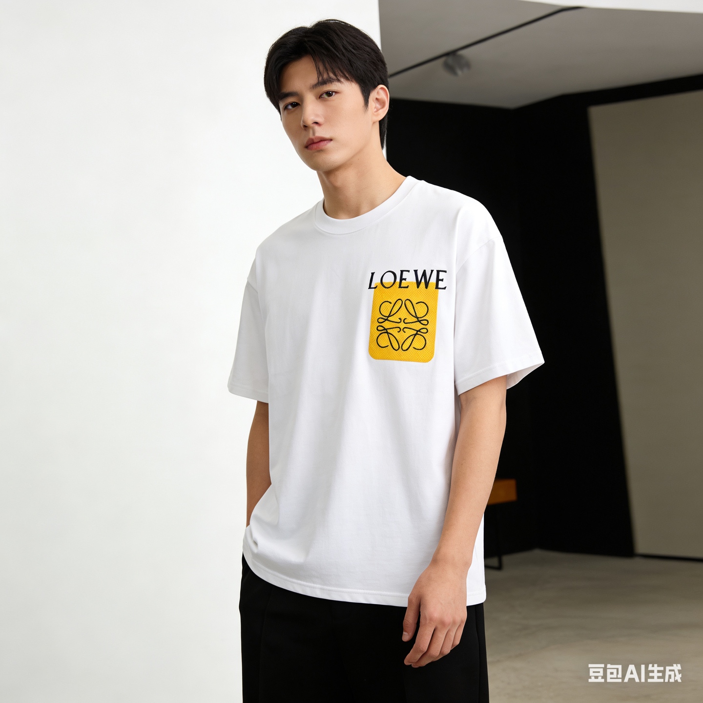 Loewe 26SS Faux Pocket Contrast Logo Short Sleeve T-Shirt -1