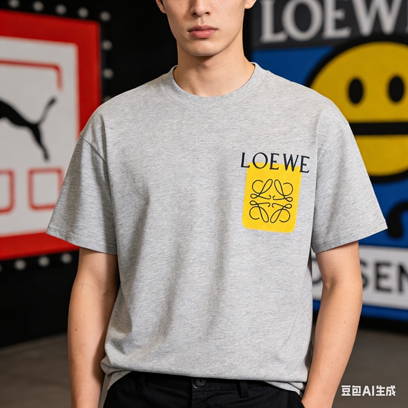 Loewe 26SS Faux Pocket Contrast Logo Short Sleeve T-Shirt -2