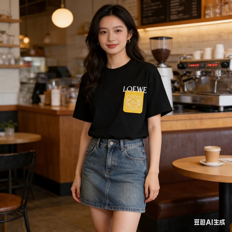 Loewe 26SS Faux Pocket Contrast Logo Short Sleeve T-Shirt -3