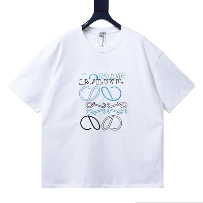 Loewe 26SS Misaligned Logo Embroidered Short Sleeve T-Shirt -1 01