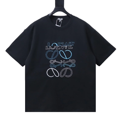 Loewe 26SS Misaligned Logo Embroidered Short Sleeve T-Shirt -2 01