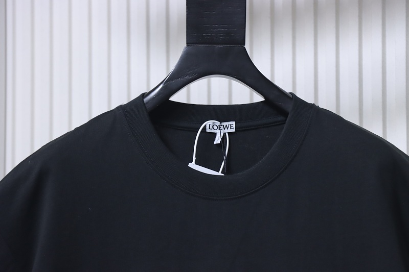 Loewe 26SS Misaligned Logo Embroidered Short Sleeve T-Shirt -2
