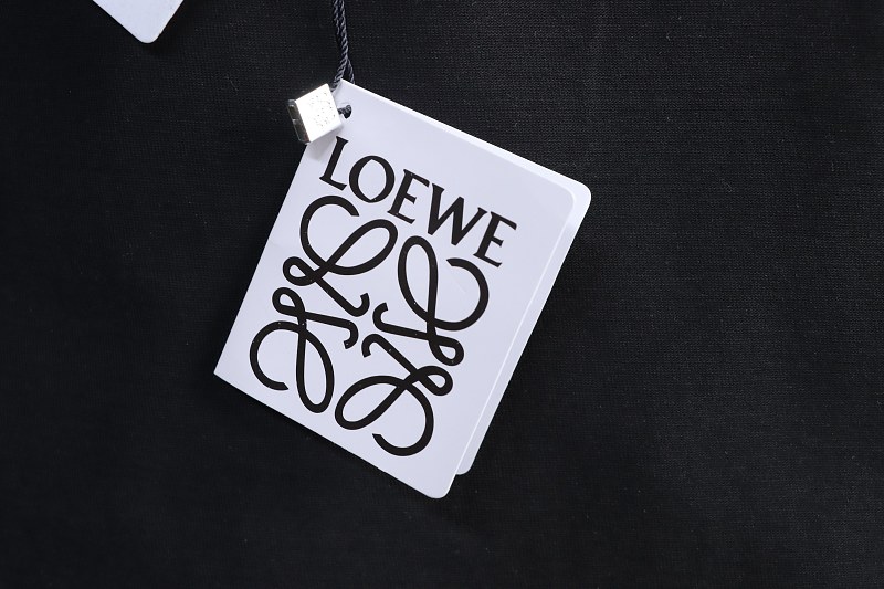 Loewe 26SS Misaligned Logo Embroidered Short Sleeve T-Shirt -2