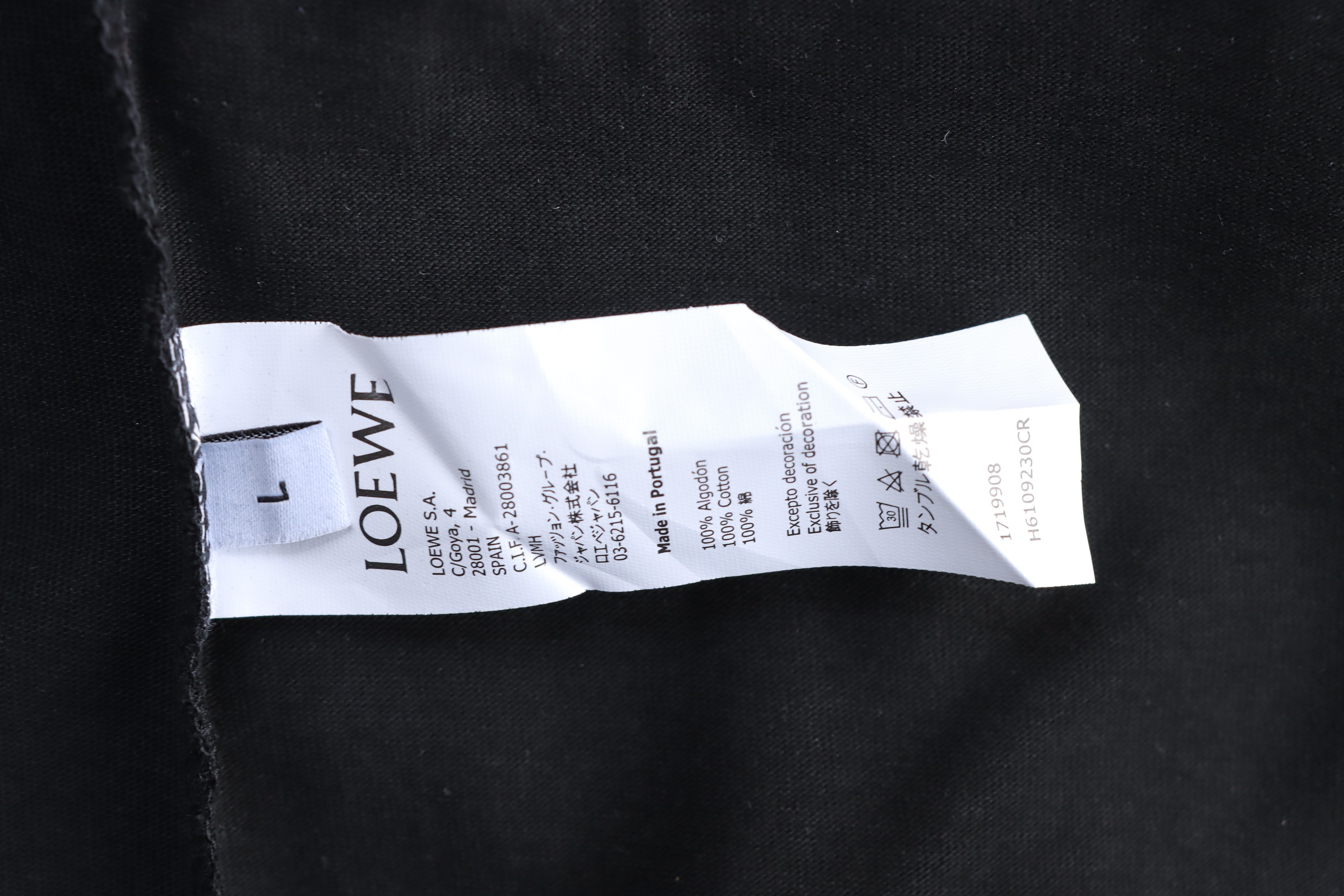 Loewe 26SS Misaligned Logo Embroidered Short Sleeve T-Shirt -2