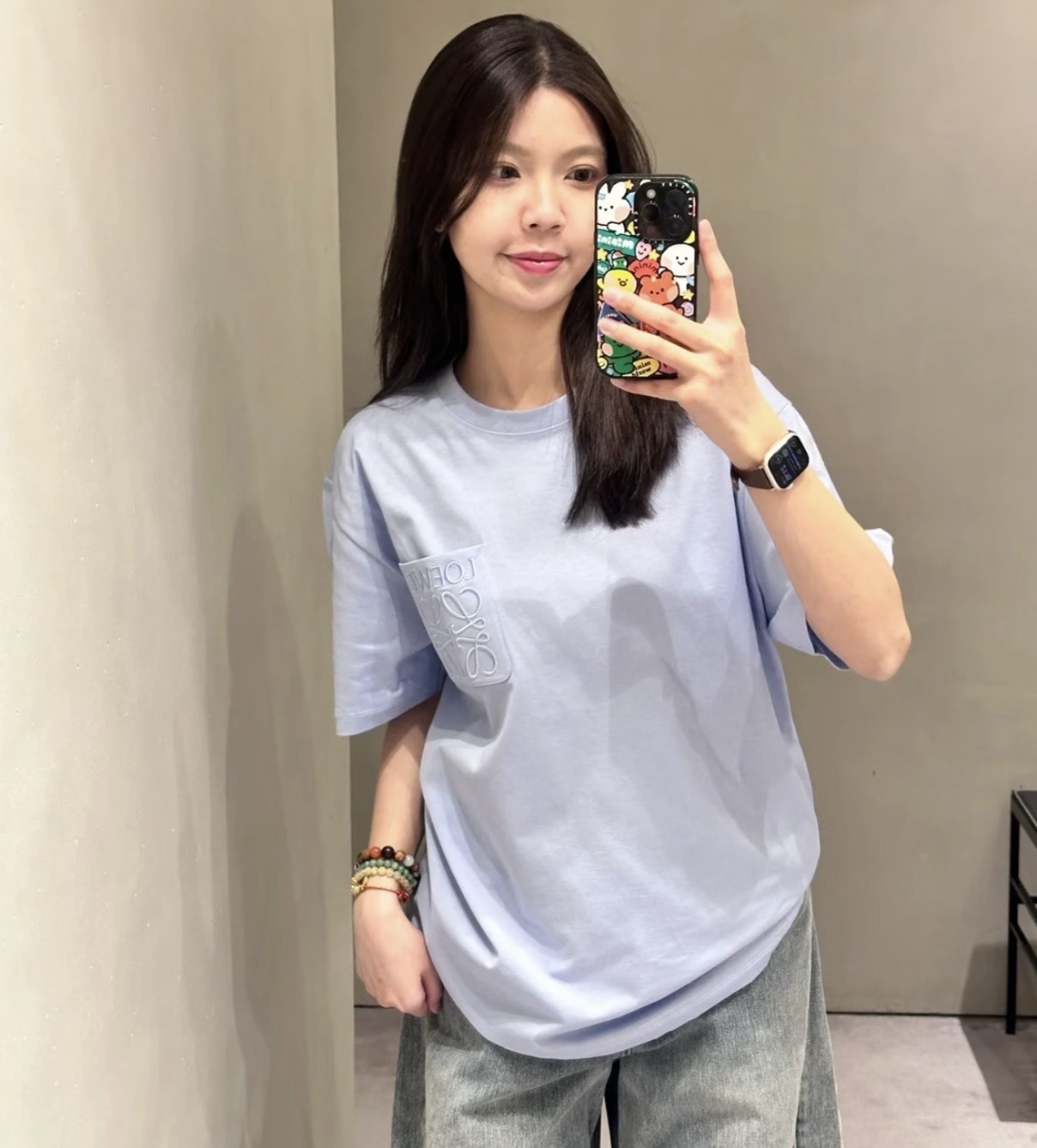 Loewe 26SS Pocket Embroidered Logo Short Sleeve T-Shirt