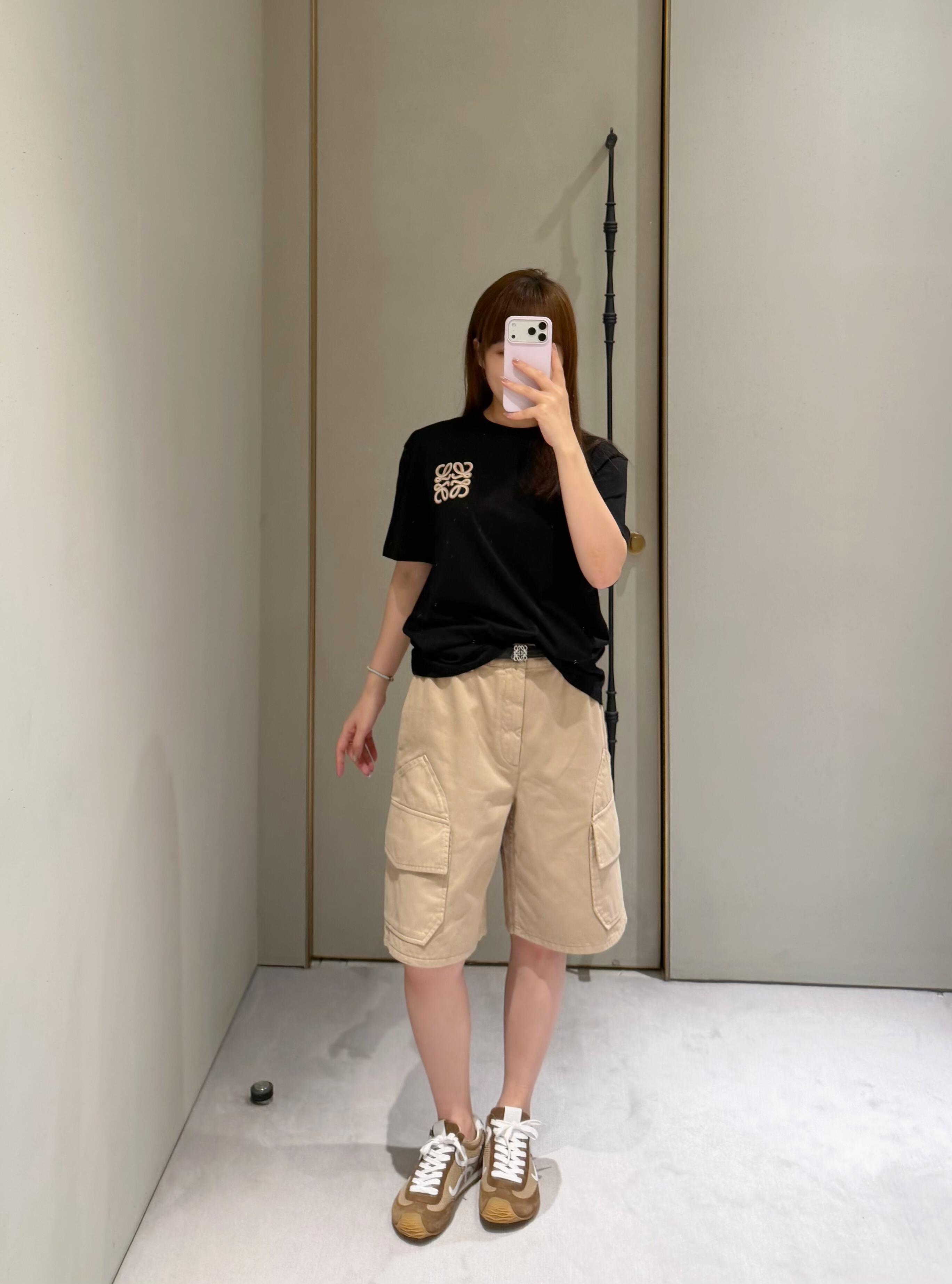 Loewe 26SS Small Logo Embroidered Short Sleeve T-Shirt -1