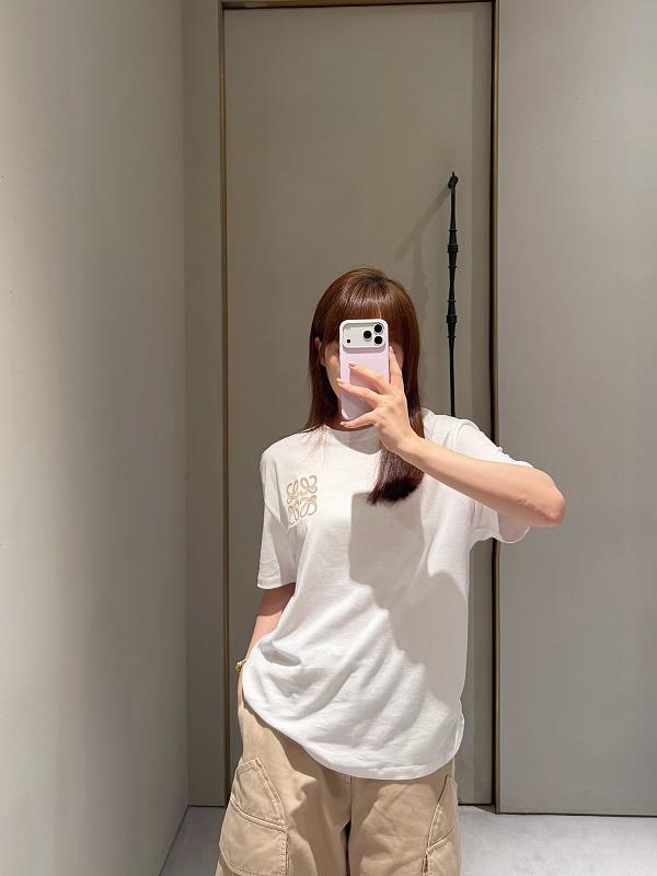 Loewe 26SS Small Logo Embroidered Short Sleeve T-Shirt -2