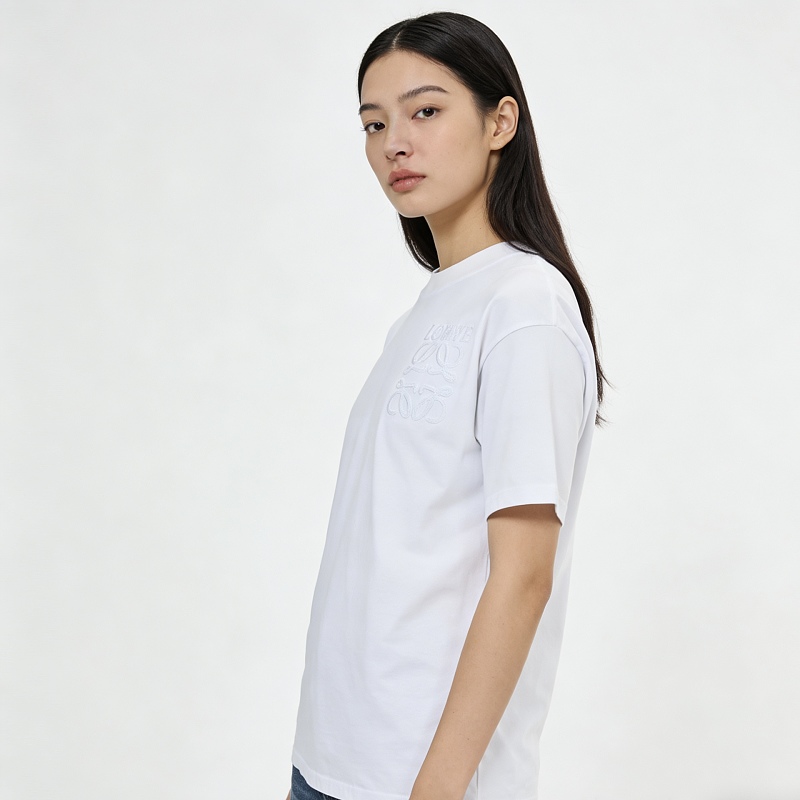Loewe 26SS Tonal Logo Woven Embroidered Short Sleeve T-Shirt -1