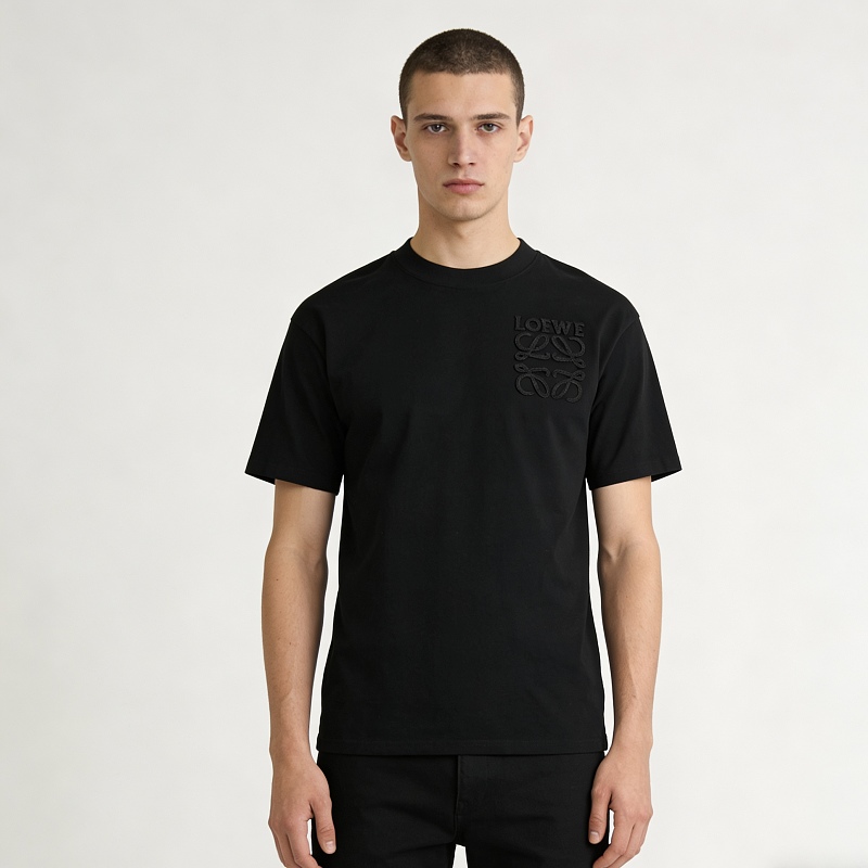 Loewe 26SS Tonal Logo Woven Embroidered Short Sleeve T-Shirt -2