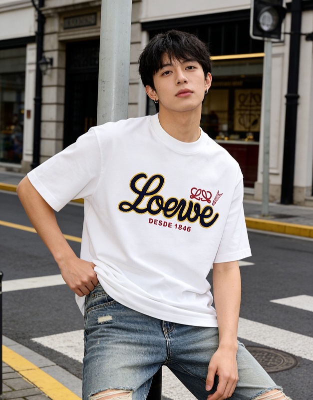Loewe 26SS Towel Patch Letter Short Sleeve T-Shirt -1