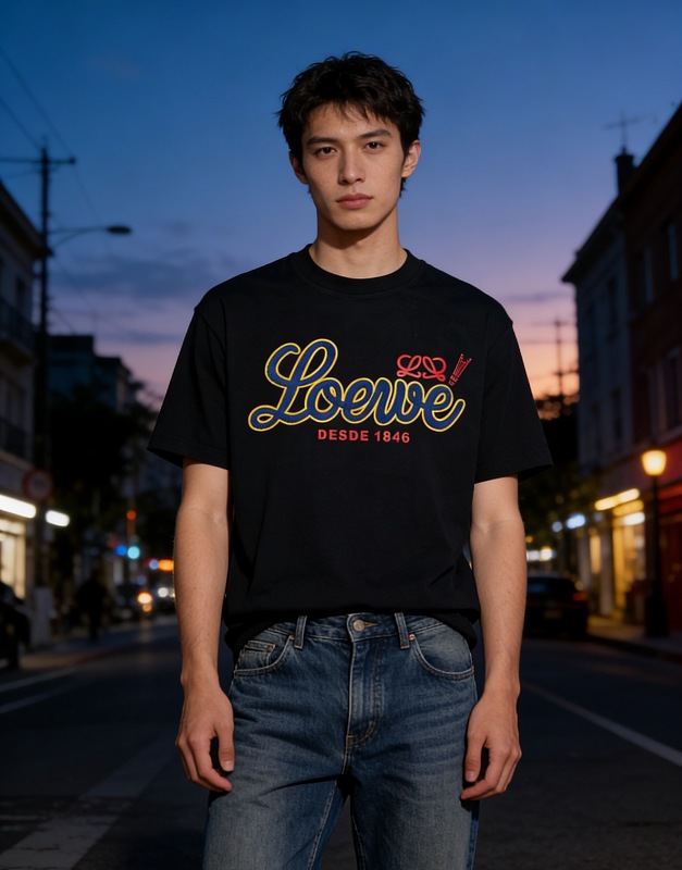 Loewe 26SS Towel Patch Letter Short Sleeve T-Shirt -2