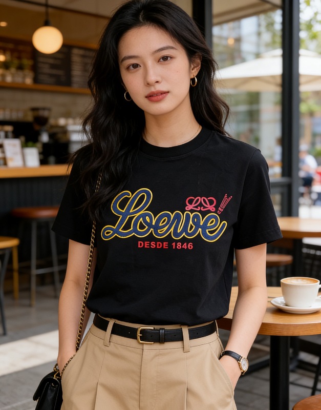 Loewe 26SS Towel Patch Letter Short Sleeve T-Shirt -2