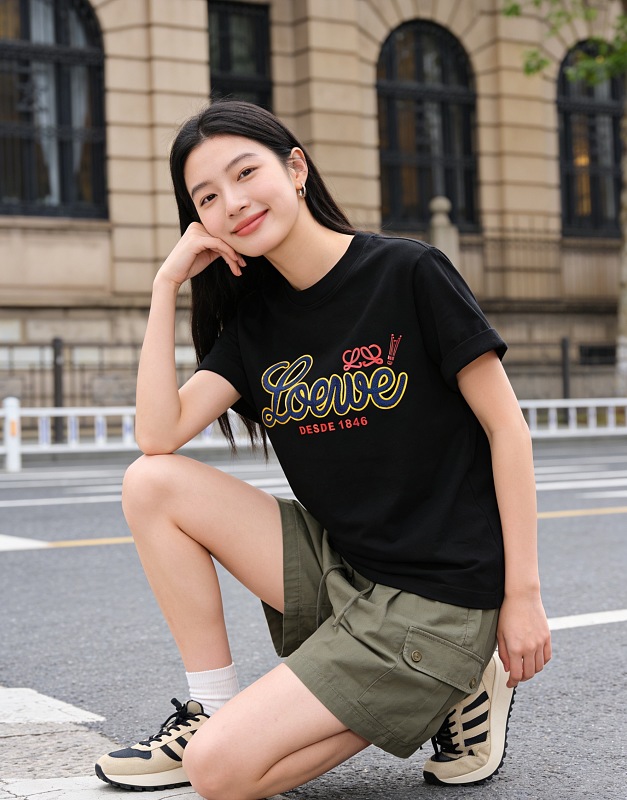 Loewe 26SS Towel Patch Letter Short Sleeve T-Shirt -2