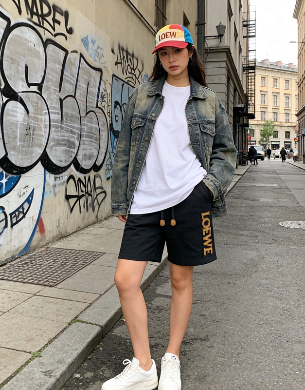 Loewe 26SS Towel Patch Letter Shorts -2