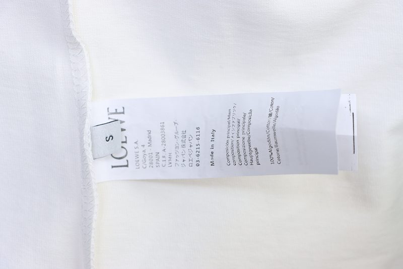 Loewe Back and Cuff Hand-Cut Embroidered Crewneck Short Sleeve T-Shirt -1