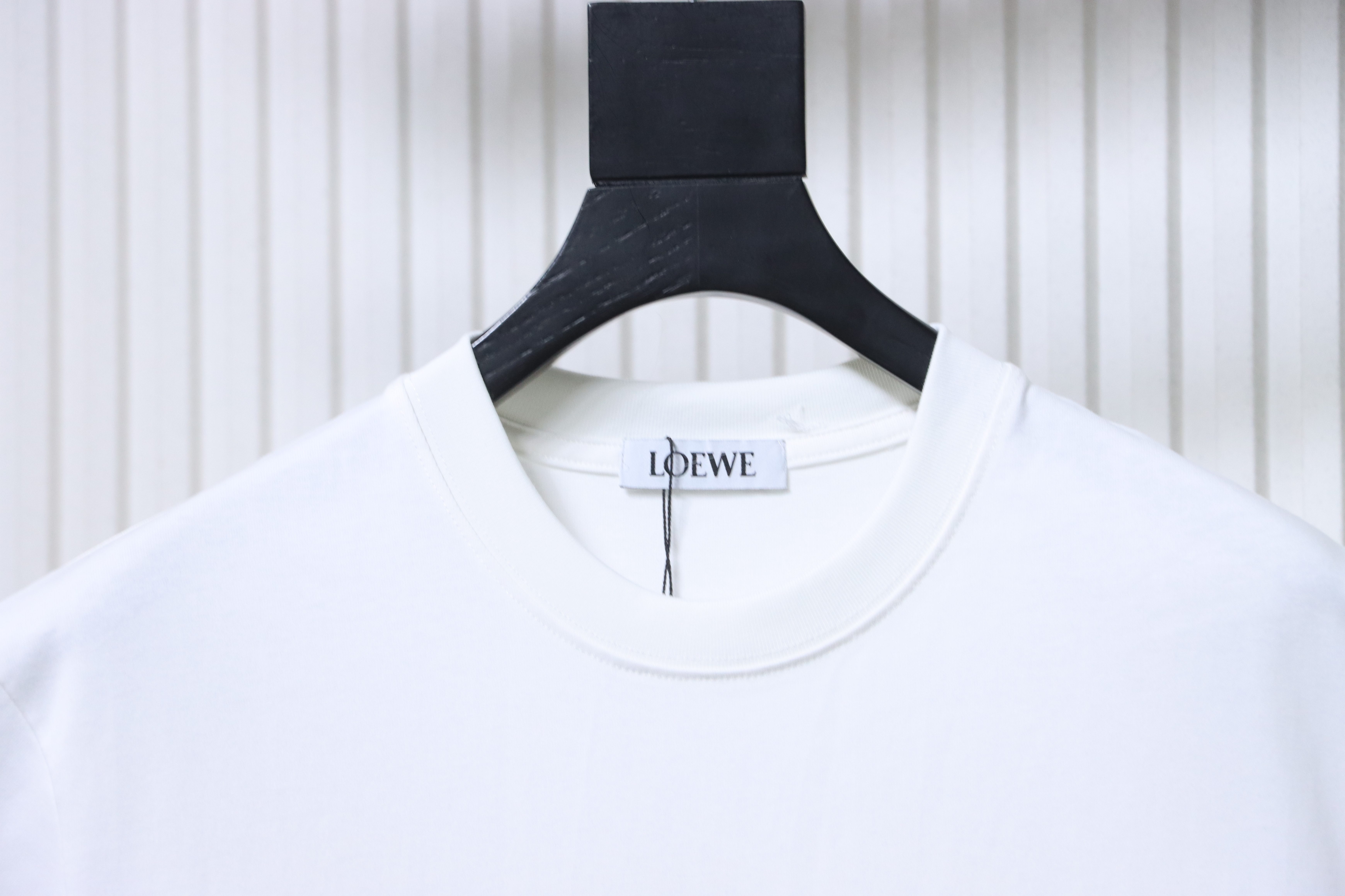 Loewe Back and Cuff Hand-Cut Embroidered Crewneck Short Sleeve T-Shirt -1